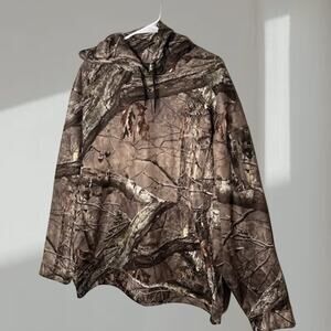 Huntworth Camouflage Fleece Hoodie – Brown Woodland Camo (Men’s XL)